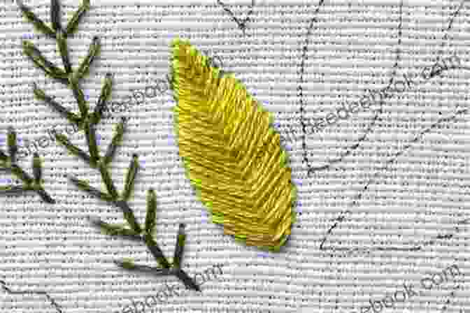 A Cluster Of Embroidered Stem Stitch Leaves, With Veins And Serrated Edges Hand Embroidery Patterns: Simple And Detail Hand Embroidery Ideas Beginners Can Try: Hand Embroidery Tutorials