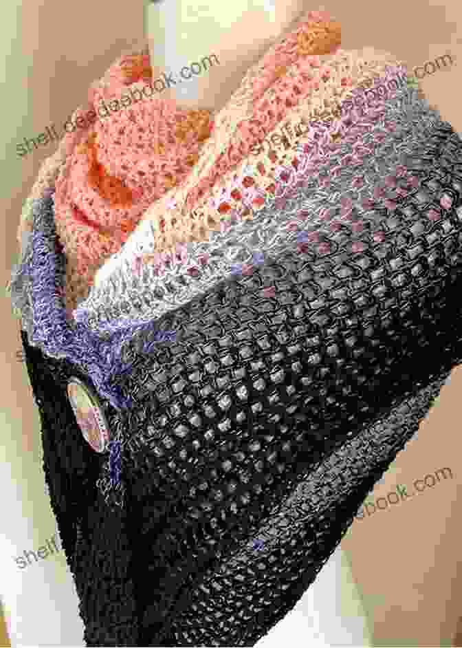 A Colorful Crochet Shawl With A Geometric Pattern. Crochet Shawls Patterns: Detail Guideline With Instruction And Image To Crochet Shawls Projects