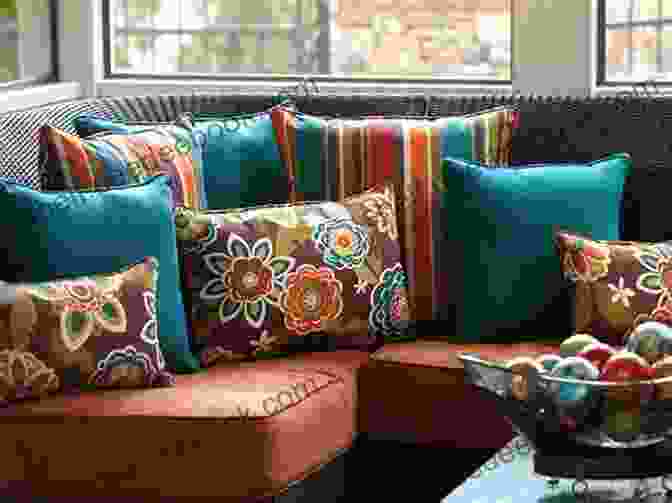 A Couch With An Array Of Pillows In Different Patterns And Colors. Custom Slipcovers Made Easy: Weekend Projects To Dress Up Your DTcor