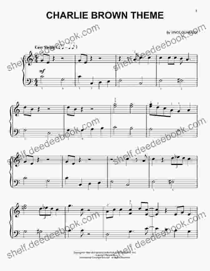 Charlie Brown Theme Sheet Music With Iconic Characters And Musical Notes Charlie Brown Theme Sheet Music