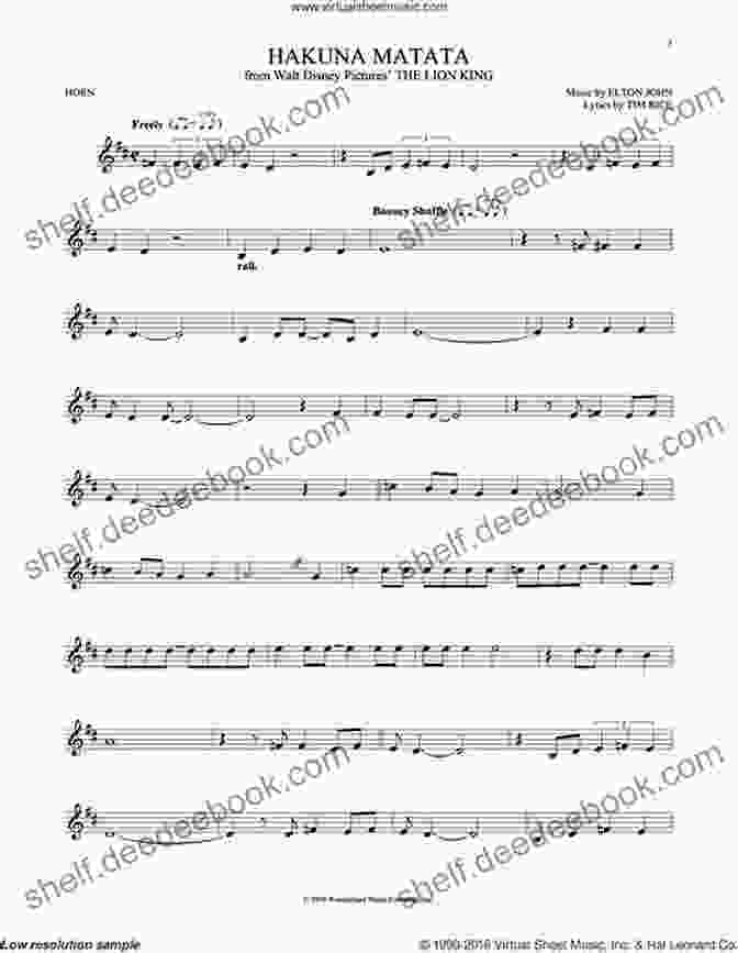 Hakuna Matata Horn Sheet Music Playing On A Horn Favorite Disney Songs For Horn: Instrumental Play Along