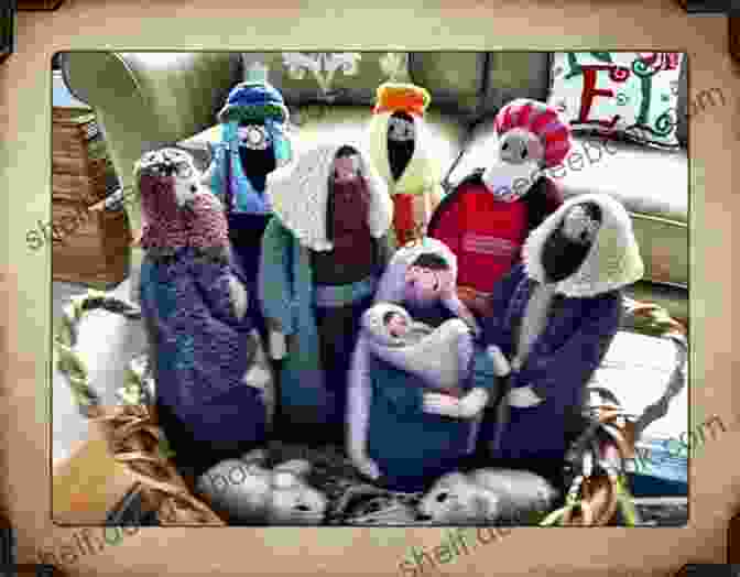 Image Of A Knitivity Scene With Knitted Figures Of The Holy Family, Shepherds, And Wise Men. Knitivity: Create Your Own Christmas Scene