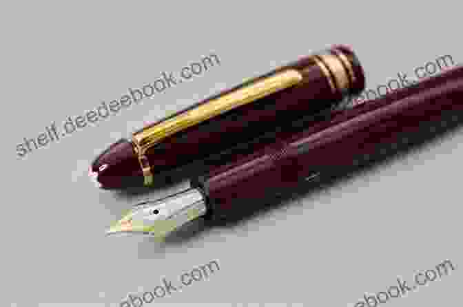 The Marker Dual Sm Charles Fountain Pen In Burgundy With A Gold Plated Clip And A Black Finial. Marker Dual SM Charles